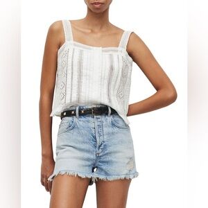 ALLSAINTS Samara Square Neck Top in White